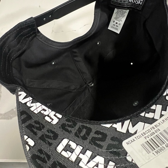 Nike 2022 Vrbo FIESTA Bowl Champs Tcu Horned Frogs SnapBack Hat Cap Grey Black - Picture 5 of 5